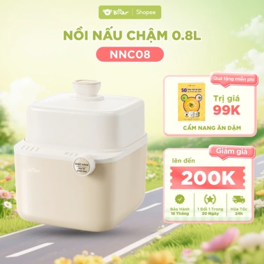 Nồi Nấu Chậm Bear SB NNC08 0.8L Nấu Cháo, Chưng Yến, Hầm Cách Thủy, Hẹn Giờ, Giá 618k