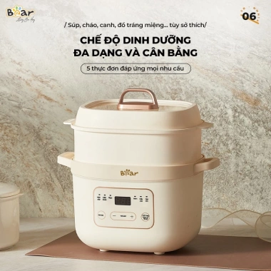 Nồi Nấu Chậm Bear SB NNC16 1.6L - Cháo, Súp, Ninh, Hầm, Chè, Giá 912.000 VND 6