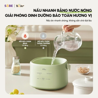 Nồi Nấu Chậm Bear SC-4H10E 1.0L - Chưng Yến, Nấu Cháo Ăn Dặm Bé, Giá 628.000 VND