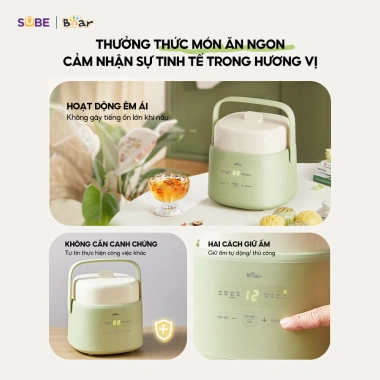 Nồi Nấu Chậm Bear SC-4H10E 1.0L - Chưng Yến, Nấu Cháo Ăn Dặm Bé, Giá 628.000 VND
