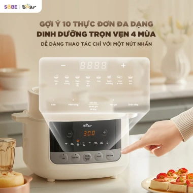 Nồi Nấu Chậm Bear SC 5H25M34 2.5L - 8 chế độ hầm, hấp, giữ dinh dưỡng cho bé, giá ưu đãi 1.578.000 VND 6 Nồi Nấu Chậm Bear SC 5H25M34 2.5L - 8 chế độ hầm, hấp, giữ dinh dưỡng cho bé, giá ưu đãi 1.578.000 VND 6