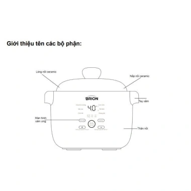 Nồi nấu chậm đa năng BRION chính hãng - Chưng yến, hầm, cháo ăn dặm, bảo hành 24 tháng, giá ưu đãi 3.6 triệu 2