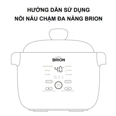 Nồi nấu chậm đa năng BRION chính hãng - Chưng yến, hầm, cháo ăn dặm, bảo hành 24 tháng, giá ưu đãi 3.6 triệu 3
