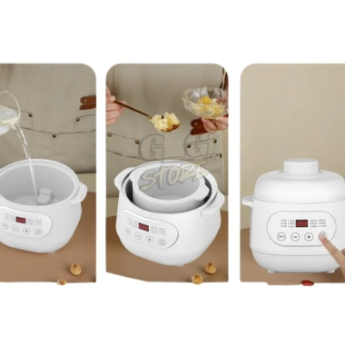 Nồi Nấu Chậm Gốm 1L Đa Năng - Súp, Chưng Yến, Hầm Cháo - Giữ Nhiệt Tốt, Tiết Kiệm Điện | GGStore