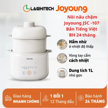 Nồi nấu chậm Joyoung JSC-107 1L thố sứ - Hầm canh, chưng yến, BH 24 tháng, giá chỉ 505k