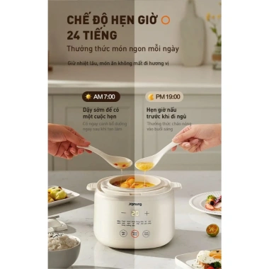 Nồi nấu chậm Joyoung JSC-107 1L thố sứ - Hầm canh, chưng yến, BH 24 tháng, giá chỉ 505k