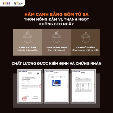 Nồi Nấu Chậm Tử Sa BEAR ESP 305LP 3.0L - Nấu Cháo Hầm Soup Giữ Ấm Hẹn Giờ, 1.18 triệu