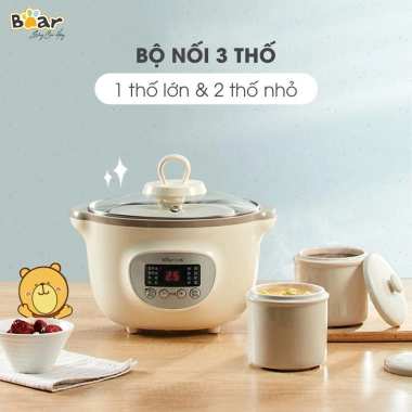 Nồi Nấu Cháo Chậm 1.6L Bear SUBE002 Đa Năng, Lồng Hấp, Chưng Yến, Cách Thuỷ, BH 18 Tháng - Giá 554.000 VND 2 Nồi Nấu Cháo Chậm 1.6L Bear SUBE002 Đa Năng, Lồng Hấp, Chưng Yến, Cách Thuỷ, BH 18 Tháng - Giá 554.000 VND 2