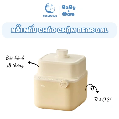 Nồi Nấu Cháo Chậm Bear 0.8L 7 Chức Năng và Chưng Yến Dưỡng Sinh, Giá 524.000₫
