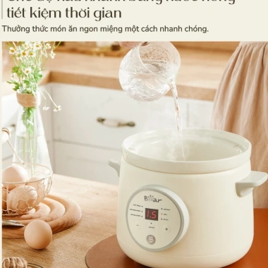 Nồi Nấu Cháo Chậm Bear 1.5L SB‑NNC15 – Đa năng hầm, hấp, chưng yến, cách thủy, giảm giá 750k 2