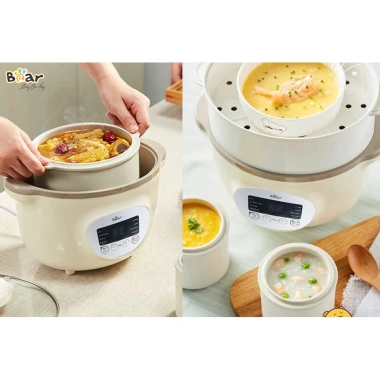 Nồi Nấu Cháo Chậm Bear 1.6L SUBE002 cho Bé - Lồng Hấp, Ninh Hầm, Chưng Yến, Bảo Hành 18 Tháng - Giá ưu đãi 554.000đ 5 Nồi Nấu Cháo Chậm Bear 1.6L SUBE002 cho Bé - Lồng Hấp, Ninh Hầm, Chưng Yến, Bảo Hành 18 Tháng - Giá ưu đãi 554.000đ 5