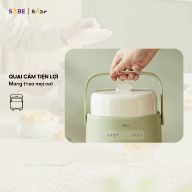 Nồi Nấu Cháo Chậm BEAR 1L Xửng Hấp 8 Chế Độ Nấu Hầm Giữ Dinh Dưỡng Bé Giá 680k 3