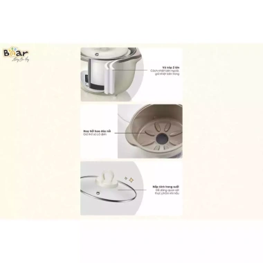 Nồi Nấu Cháo Chậm Bear Mini 1.6L 200W Đa Năng Hầm Hấp Chưng Yến, BH 18 Tháng - Giá 1.027.500, Giảm 1.022.000 8 Nồi Nấu Cháo Chậm Bear Mini 1.6L 200W Đa Năng Hầm Hấp Chưng Yến, BH 18 Tháng - Giá 1.027.500, Giảm 1.022.000 8