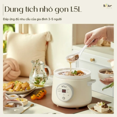 Nồi Nấu Cháo Chậm BEAR NNC15 1.5L – Nấu Cháo, Chè, Ngũ Cốc, Giá 647.000₫