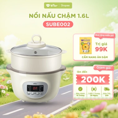 Nồi Nấu Cháo Chậm Bear SUBE002 1.6L - Nấu Cháo, Chưng Yến, Hấp, Hầm Cách Thủy Giá 990k