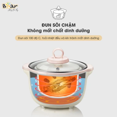 Nồi Nấu Cháo Chậm Bear SUBE002 1.6L - Nấu Cháo, Chưng Yến, Hấp, Hầm Cách Thủy Giá 990k 7 Nồi Nấu Cháo Chậm Bear SUBE002 1.6L - Nấu Cháo, Chưng Yến, Hấp, Hầm Cách Thủy Giá 990k 7