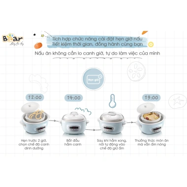 Nồi nấu cháo chậm Bear SUBE003 2.5L 380W - chưng yến, hầm, kèm lồng hấp, Chính Hãng, BH 18 tháng, giá ưu đãi 1.477.000₫ 9 Nồi nấu cháo chậm Bear SUBE003 2.5L 380W - chưng yến, hầm, kèm lồng hấp, Chính Hãng, BH 18 tháng, giá ưu đãi 1.477.000₫ 9