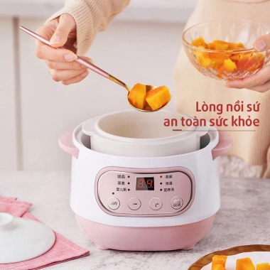 Nồi nấu cháo chậm đa năng 6 chế độ, chưng yến, lòng nồi sứ 1L, hẹn giờ - Giá 369.000đ 4