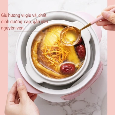 Nồi nấu cháo chậm đa năng 6 chế độ, chưng yến, lòng nồi sứ 1L, hẹn giờ - Giá 369.000đ 5