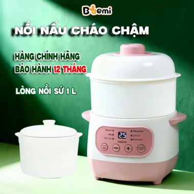 Nồi Nấu Cháo Chậm Đa Năng Beemi – Cách Thủy, Chưng Yến, Hầm Canh, Tiện Lợi cho Bé Ăn Dặm, 385.000 VND