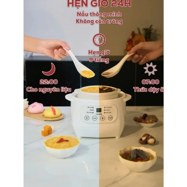 Nồi Nấu Cháo Chậm Đa Năng Beemi – Cách Thủy, Chưng Yến, Hầm Canh, Tiện Lợi cho Bé Ăn Dặm, 385.000 VND