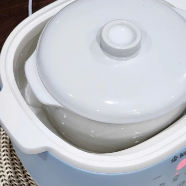 Nồi Nấu Cháo Chậm Kalpen SK2 1L Giữ Ấm, Chưng Yến, Nấu Chè + Xửng Hấp - Giá 670k