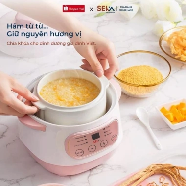 Nồi Nấu Cháo Chậm SEKA Cho Bé Ăn Dặm - Nồi Hấp Cách Thuỷ Cao Cấp, Giá 299k 3