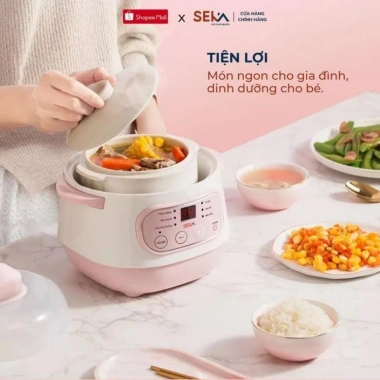 Nồi Nấu Cháo Chậm SEKA Cho Bé Ăn Dặm - Nồi Hấp Cách Thuỷ Cao Cấp, Giá 299k 4