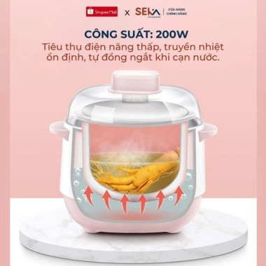 Nồi Nấu Cháo Chậm SEKA Cho Bé Ăn Dặm - Nồi Hấp Cách Thuỷ Cao Cấp, Giá 299k 5