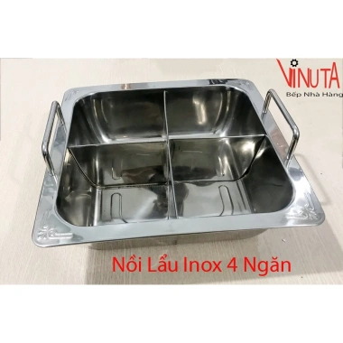 Nồi nấu lẩu inox 4 ngăn, xoong 4 đáy – Giá ưu đãi 660.000đ, giảm từ 825.000đ
