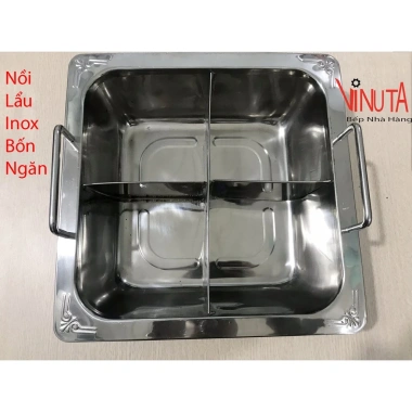 Nồi nấu lẩu inox 4 ngăn, xoong 4 đáy – Giá ưu đãi 660.000đ, giảm từ 825.000đ