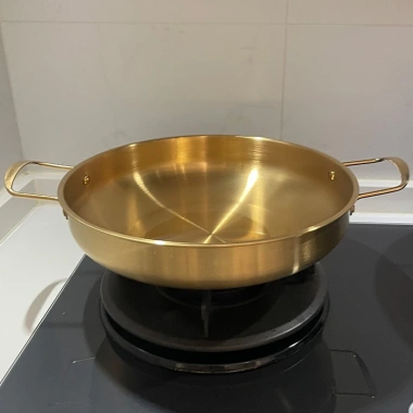 Nồi Nấu Mì Cay INOX Mạ Vàng 2 trong 1 Bát Ăn, Lẩu Mini, Đa Năng, Giá chỉ 79.900đ 7
