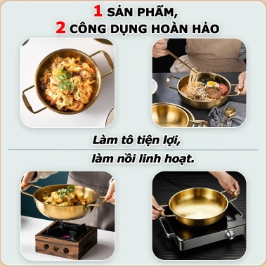 Nồi Nấu Mì Cay INOX mạ vàng, chảo đáy sâu chống dính, dùng cho lẩu xào nướng, bếp gas - giá chỉ 83.895₫ 4 Nồi Nấu Mì Cay INOX mạ vàng, chảo đáy sâu chống dính, dùng cho lẩu xào nướng, bếp gas - giá chỉ 83.895₫ 4
