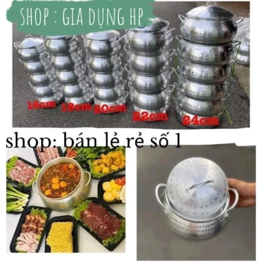 Nồi nấu mì cay nhôm truyền thống - Dùng cho bếp gas & cồn, khuyến mãi 49.000đ