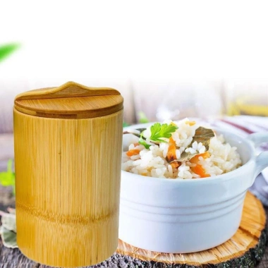 Nồi nấu tre DÀIQIYING – Xô cơm hấp tre tái sử dụng, Handmade thân thiện môi trường, có nắp và hộp đựng gạo, giảm giá 209.000₫ 4