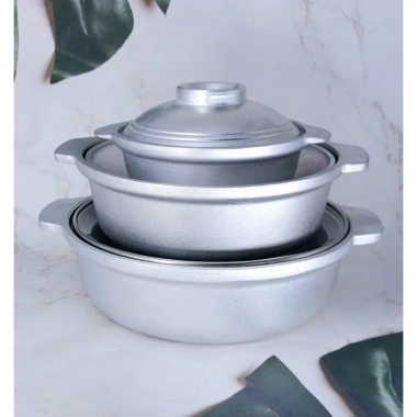 Nồi Nhôm Đúc Vạn Lợi Dragon 12-20cm, Nắp Nhôm + Nắp Kính, Bếp Gas Than Hồng Ngoại - 99.000 VND