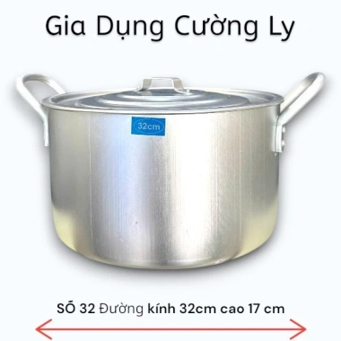 Nồi nhôm tem xanh 32cm (16L) - Siêu bền, chịu nhiệt, Giá chỉ 255.000đ