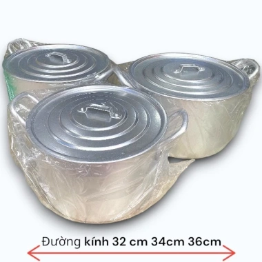 Nồi nhôm tem xanh 32cm (16L) - Siêu bền, chịu nhiệt, Giá chỉ 255.000đ