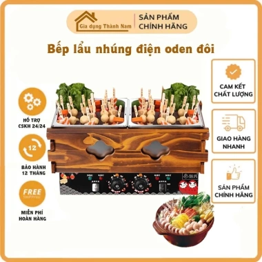 Nồi nhúng lẩu Oden đôi 18 ngăn, bếp xiên que Tokbokki kiểu Nhật – Giá 1.45 triệu