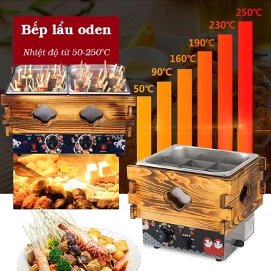 Nồi nhúng lẩu Oden đôi 18 ngăn, bếp xiên que Tokbokki kiểu Nhật – Giá 1.45 triệu