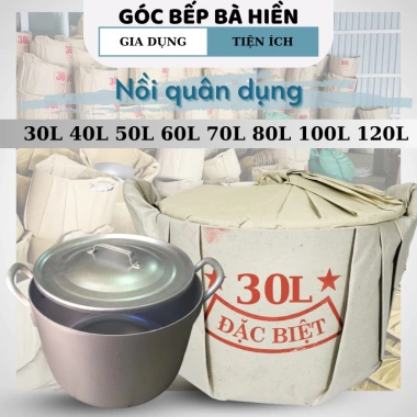Nồi quân dụng nhôm cỡ lớn cho bánh chưng, bánh tét – Tặng muôi lớn, chỉ 590k