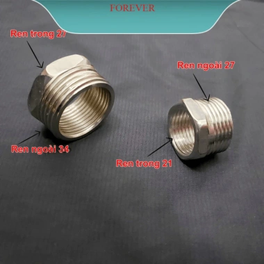 Nối ren inox trong, Ren ngoài 21-27-34 – Đảm bảo chắc chắn, Giá chỉ 13.500đ 2