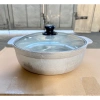Nồi thố gang nắp kính 15‑27cm, loại thô – Kho thịt cá, nấu lẩu, giảm còn 135k 8