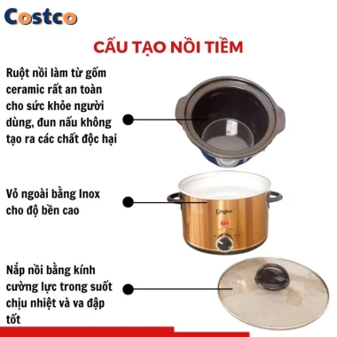 Nồi tiềm Engler EL9.116 2.5L 160W gốm sứ cao cấp - Ninh hầm, nấu cháo, kho thịt cá, giảm giá 550.000₫