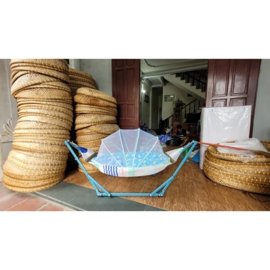 Nôi tre + bọc nệm & màn chụp, hỗ trợ bé nằm đặt võng, ngăn cong lưng, giảm còn 309.000₫