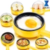 Nồi Trứng Điện Linhu Mini 3 trong 1: Omelette, Chiên Bít Tết, Pancake - Chống Dính, Hấp Thực Phẩm, Giá 185k