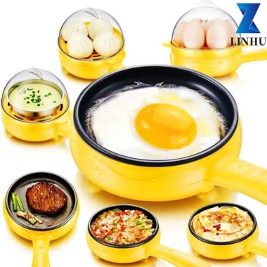 Nồi Trứng Điện Linhu Mini 3 trong 1: Omelette, Chiên Bít Tết, Pancake - Chống Dính, Hấp Thực Phẩm, Giá 185k