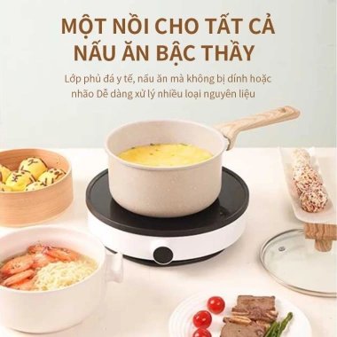 Nồi tuyết Nhật 16/18cm cao cấp - Nồi sữa, đựng thực phẩm bé, giảm còn 119.000 VND