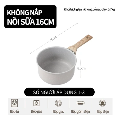 Nồi tuyết Nhật 16/18cm cao cấp - Nồi sữa, đựng thực phẩm bé, giảm còn 119.000 VND