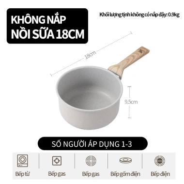 Nồi tuyết Nhật 16/18cm cao cấp - Nồi sữa, đựng thực phẩm bé, giảm còn 119.000 VND